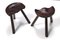 Vintage Sculptural Walnut Low Stools, Italy, 1960s, Set of 2 8