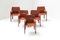 CAB 413 Dining Chairs in Burgundy Leather by Mario Bellini for Cassina, Set of 5 1