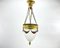 French Hanging Lantern in Crystal and Brass, 1950s 1
