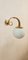 Brass Wall Light with Glass Sphere, Image 1
