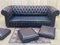 Braunes Leder Chesterfield 3-Sitzer Sofa, 1980er 9