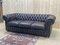 Braunes Leder Chesterfield 3-Sitzer Sofa, 1980er 7