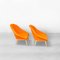 Set of Shell Armchairs in Orange, 1960s 2