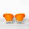 Set of Shell Armchairs in Orange, 1960s 3