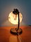 Art Deco Desk Lamp in Brass with Marbled Opaline Globe, 1920s 8