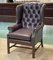 Chesterfield Wing Chair in Brown Leather, 1990s 1