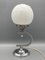 Art Nouveau English Table Lamp with Opal Glass Ball and Chrome Foot, 1930 4