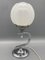 Lampada da tavolo Art Nouveau con sfera in vetro opalino e base cromata, anni '30, Immagine 1