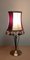 Lampada da tavolo vintage in ottone, pergamena e tessuto, anni '50, Immagine 4