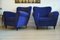 Velvet Blue Armchairs by Guglielmo Ulrich, 1950s, Set of 2, Image 4