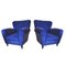 Fauteuils en Velours Bleu par Guglielmo Ulrich, 1950s, Set de 2 1