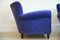 Velvet Blue Armchairs by Guglielmo Ulrich, 1950s, Set of 2 5