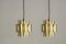 Brass Pendant Lamps by Werner Schou for Coronell Elektro, 1970s, Set of 2 1