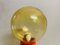 Mid-Century Portuguese Modern Orange Wood & Amber Bubble Glass Table Lamp, 1960s, Image 5