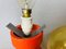 Mid-Century Portuguese Modern Orange Wood & Amber Bubble Glass Table Lamp, 1960s, Image 7