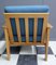 Blue Fabric Easy Chair in Blonde Wood Frame, 1960s 3
