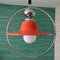 Lámpara colgante desplegable Mid-Century moderna en naranja brillante, años 60, Imagen 8