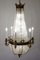Lámpara de araña Imperio antigua con 15 luces, década de 1890, Imagen 4