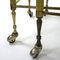 Hollywood Regency Nesting Tables on Wheels in Brass with Marble Tops, Set of 3 10