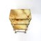 Hollywood Regency Nesting Tables on Wheels in Brass with Marble Tops, Set of 3 5