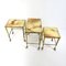 Hollywood Regency Nesting Tables on Wheels in Brass with Marble Tops, Set of 3 6