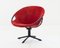Roter Wildleder Sessel mit Eisengestell, 1960er 1