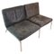 2-Sitzer Sofa aus Edelstahl & schwarzem Leder von Mann für Norr11, 2000er 1