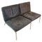 Stainless Steel & Black Leather 2-Seater Sofa by Mann for Norr11, 2000s, Image 1