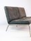 Stainless Steel & Black Leather 2-Seater Sofa by Mann for Norr11, 2000s 2