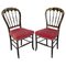 Late 19th Century Napoleon III French Fabric and Painted Wood Chairs, Set of 2 1