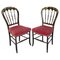 Late 19th Century Napoleon III French Fabric and Painted Wood Chairs, Set of 2, Image 1