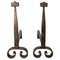 Wrought Iron Fireplace Andirons Firedogs, France, 1960s, Set of 2 1