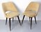 Mid-Century French Wood and Fabric Chairs, 1970s, Set of 2 2