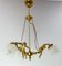 French Brass Ceiling Lamp with Three Putti Pendant Lustre, 1970s 5