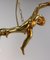 French Brass Ceiling Lamp with Three Putti Pendant Lustre, 1970s 9