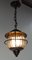 French Ceiling Lamp Iron and Colored Glass Pendant Lustre, 1960s 2