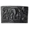 19th Century French Cast Iron Plate with Cow Calf and Farmer, Image 1