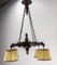 Lámpara francesa gótica modernista de madera, años 20. Juego de 2, Imagen 4