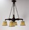 Art Nouveau Gothic French Wood Lamp, 1920s, Set of 2 3