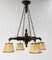Art Nouveau Gothic French Wood Lamp, 1920s, Set of 2 2