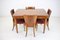 Walnut Dining Table and Chairs attributed to Jindrich Halabala for Hala, Czechoslovakia, 1957, Set of 5 3