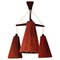 Mid-Century Teak and Cord Shade Hanging Lamp attributed to Temde, 1960s 1