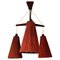 Mid-Century Teak and Cord Shade Hanging Lamp attributed to Temde, 1960s, Image 1