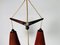 Mid-Century Teak and Cord Shade Hanging Lamp attributed to Temde, 1960s 6