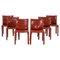 Cab 413 Chairs in Red Leather by Mario Bellini for Cassina, 2010s, Set of 6 1