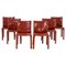 Cab 413 Stühle aus rotem Leder von Mario Bellini für Cassina, 2010er, 6er Set 1