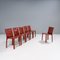 Cab 413 Chairs in Red Leather by Mario Bellini for Cassina, 2010s, Set of 6 3