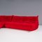 Togo Modular Sofa in Red by Michel Ducaroy for Ligne Roset, 2010s, Set of 3 5