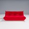 Togo Modular Sofa in Red by Michel Ducaroy for Ligne Roset, 2010s, Set of 3 8