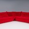 Togo Modular Sofa in Red by Michel Ducaroy for Ligne Roset, 2010s, Set of 3 4